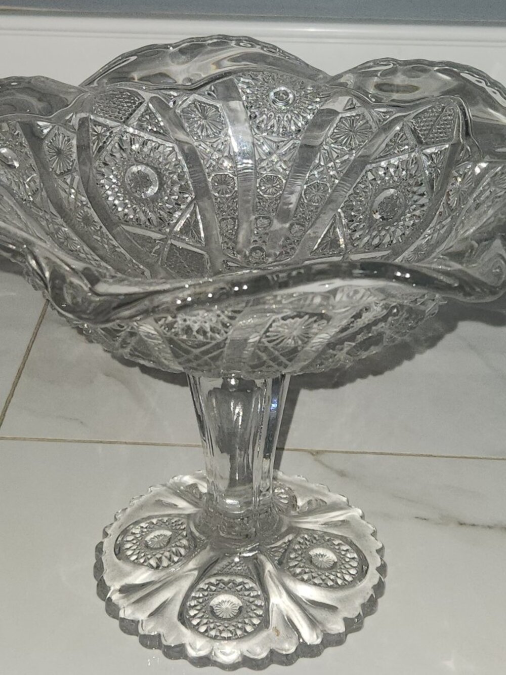 Imperial Glass Company Daisy and Button Open Glass Compote